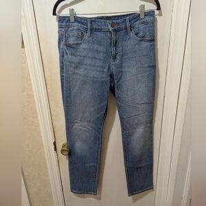 Old Navy Size 10 Short, Mid-rise Power Slim Straight Blue Jeans